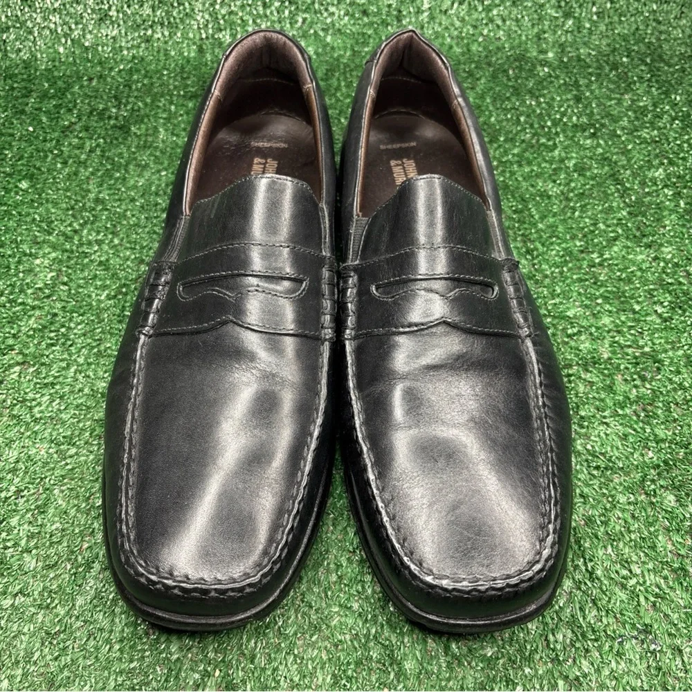 Johnston & Murphy Mens Slip On Black Driving Shoes Loafers Sheep Leather Size 13